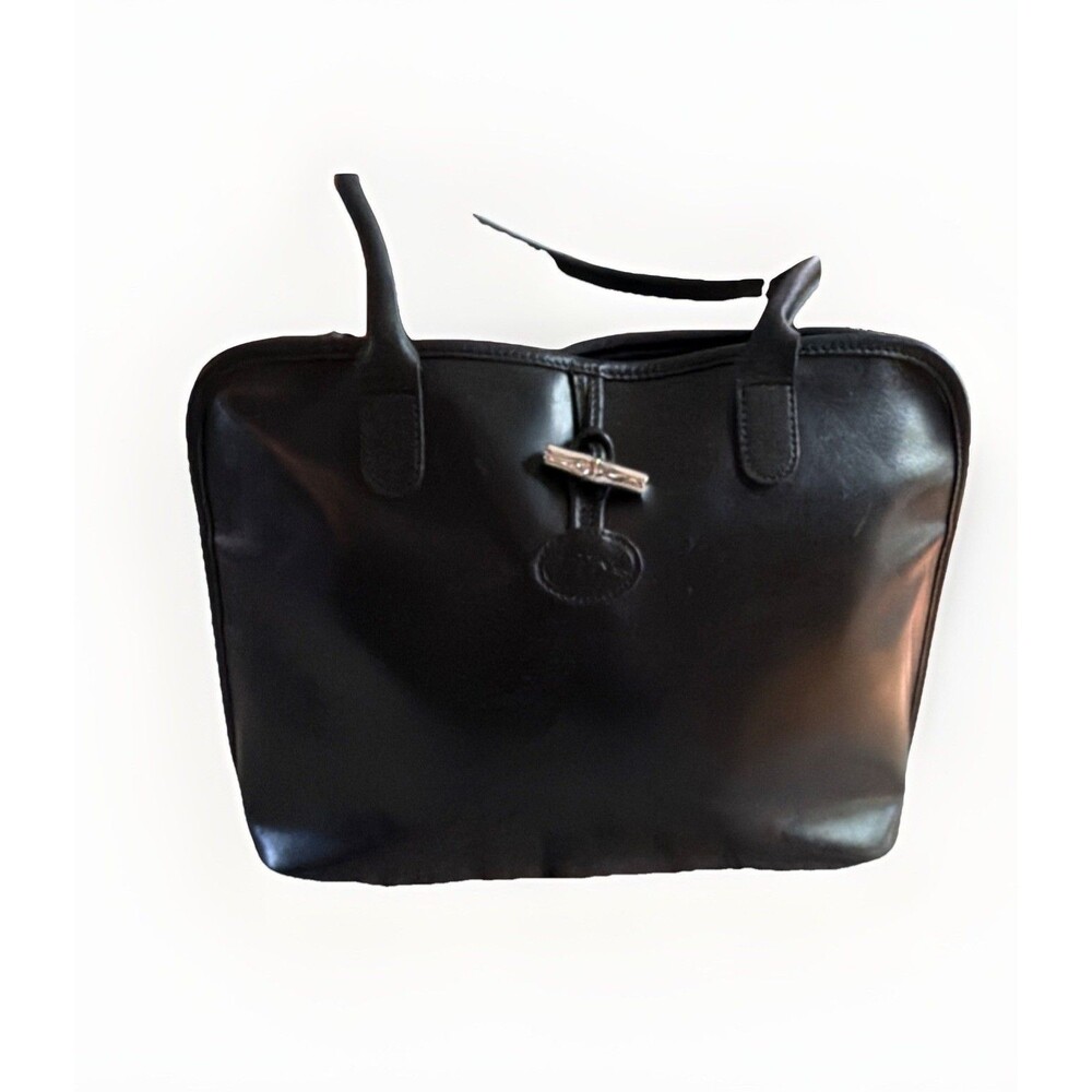 Vintage x LONG Champ  Black Classic Tote 90s - Picture 2 of 10